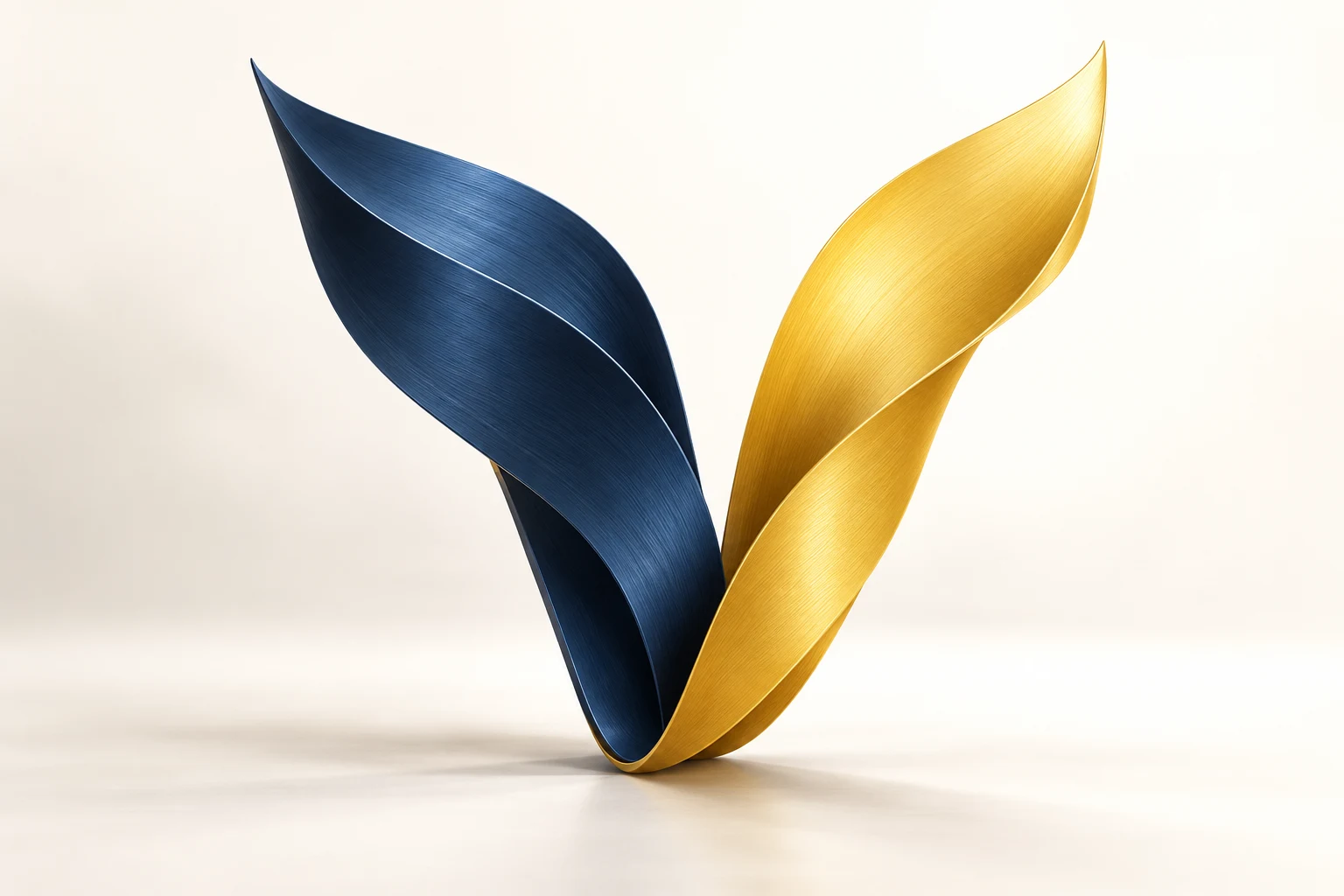 Original navy and gold sculpture inspired by the Mavren emblem